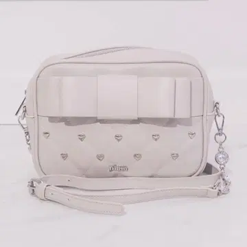 pium 하트 퀼팅 리본 미니백 핑크