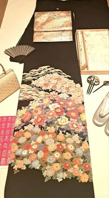 새상품급 혼카가 유젠 손그림 작가 작품 이중 옷깃 5개 문양 총 풀세트