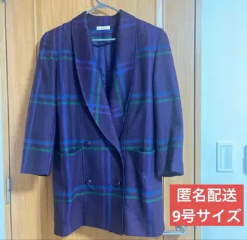 체크 무늬 더블 브레스트 자켓 9호