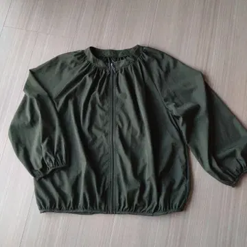 블루종 올리브색 지퍼 달린 캐주얼 자켓