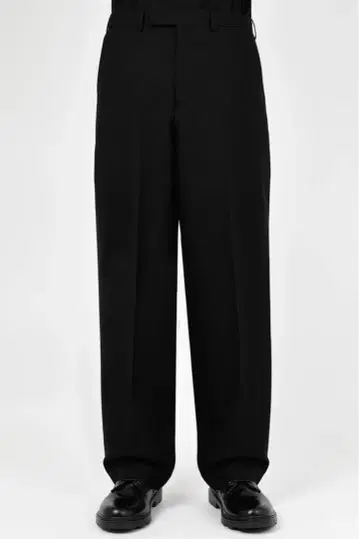 lad musician 투 턱 와이드 울 개버딘 슬랙스