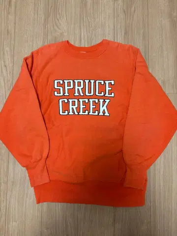 90s 초기 소매 없는 챔피온 리버스 위브 맨투맨 오렌지