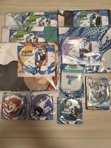 주술회전 세가 럭키 쿠지 세트! 빅 크로스. 캔뱃지. 아크릴 스탠드