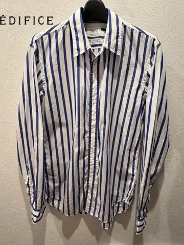 EDIFICE THOMASMASON 코튼 스트라이프 셔츠 46