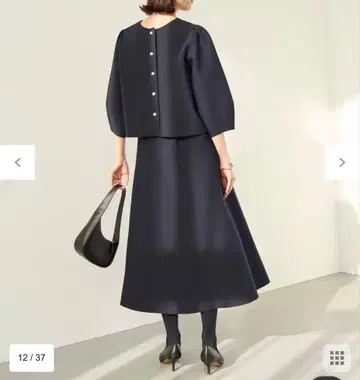 UNFILO 스커트와 니트 셋업 M 블랙