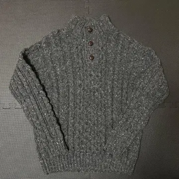 [ 새상품급 ] L.L.Bean 피셔 니트 버튼 모크 차콜 그레이