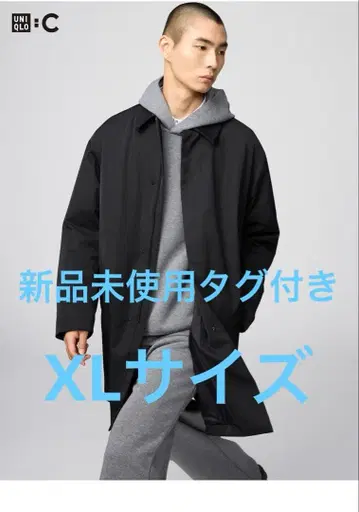 [ 완판템 새상품 ] UNIQLO C 퍼프 테크 하프 코트 ( 블랙 XL