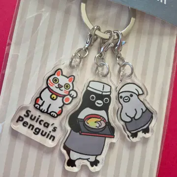 Suica 펭귄 3단 아크릴 키링 (소바 가게)