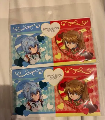 에바 하트형 캔뱃지 아스카 레이 2점