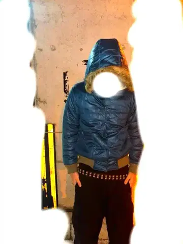 퍼 후드 다운 자켓 블랙 y2k 헤이세이 갸루 남자 시크 스타일 광택