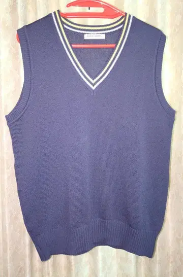 V넥 니트 베스트 슬리브리스