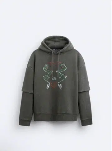 ZARA 드래곤 자수 오버 사이즈 후드티