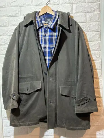 고타이리쿠 후드 라이너 포함 그레이 아우터