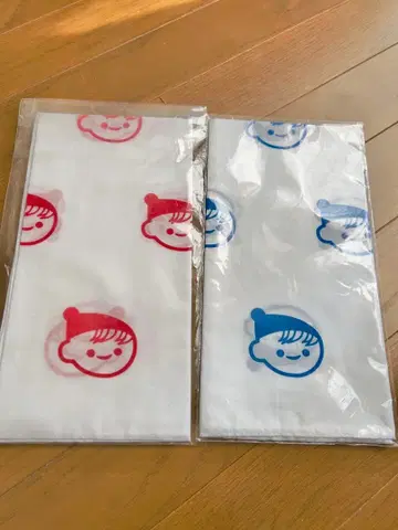 [ 새상품 ] 치치야스 치이보 수건 2세트 ( 파랑 , 빨간색 )