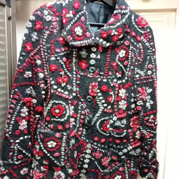 울 혼방 자수 자켓