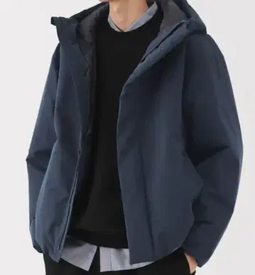 택 포함 새상품 방풍 발수 솜 후드 자켓 다크 네이비 S