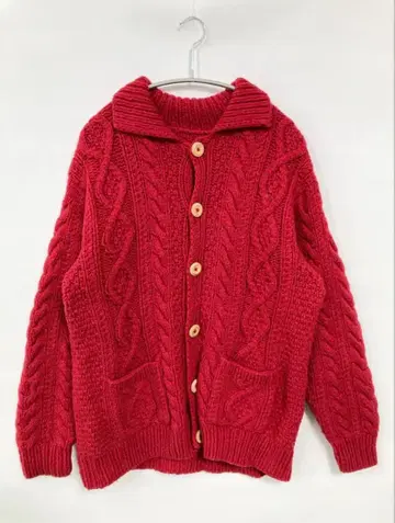 [ 최종 가격 ] 아란 니트 손바느질 케이블 가디건