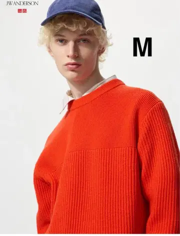리브 크루넥 스웨터 JWA JW 앤더슨 오렌지 M 25FW