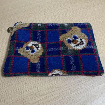 러브러리 바이 페이퍼 고베 타탄 테디 플랫 파우치