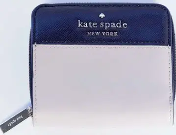 새상품급 kate spade 이단 접이식 지갑 네이비/베이지
