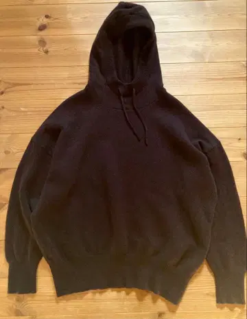 고급 [ MOGA ] 울 오버 사이즈 니트 후드티 브라운 후디