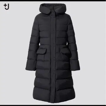 유니클로 +J 울트라 라이트 다운 롱 코트 블랙 M