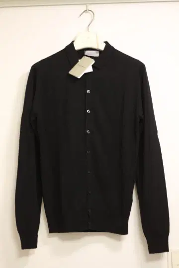 [ 미사용품 ] JOHN SMEDLEY 옷깃 가디건 PARWISH 블랙