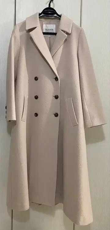 마이 스트라다 백 볼륨 코트 핑크 베이지