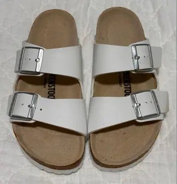 Birkenstock Arizona 화이트 샌들 38 24.5cm