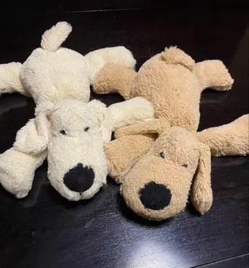 강아지 루크 화이트&브라운 늘어뜨린 봉제 인형