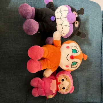 호빵맨 봉제 인형 3체 세트 호빵맨, 짤랑이, 아기맨