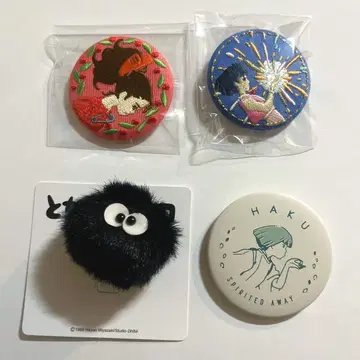 지브리 이웃집 토토로 하울의 움직이는 성 아리에티 자수 브로치 캔뱃지