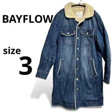 BAYFLOW 플리스 카라 부착 롱 보아 데님 자켓 사이즈 3 L