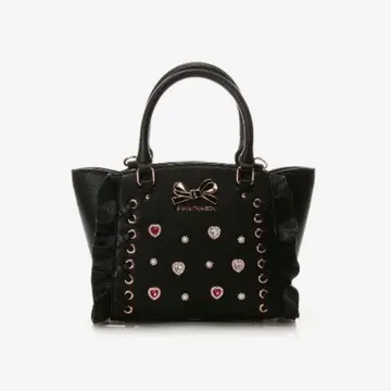 사만사베가 레이스 업 하트 비슈 플래터 미니 블랙