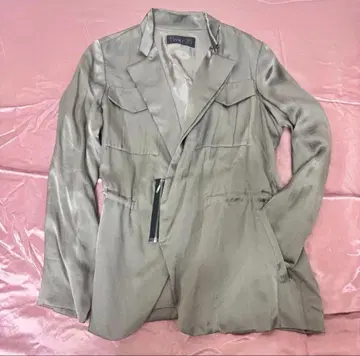 바질 28 밀리터리풍 실크 새틴 자켓