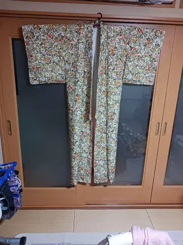고후쿠 새상품 시츠케 있음 워셔블 기모노 꽃무늬