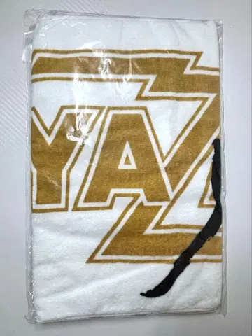 야자와 에이요시 타월 화이트&골드&블랙 필기체