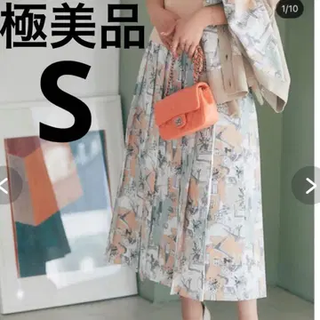 세븐텐 타운 프린트 플리츠 스커트 컨디션 최상 S seventen