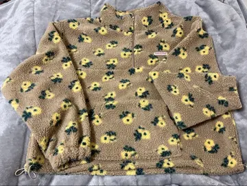 시마무라 ayano 꽃무늬 보아 하프 지퍼 자켓 보아 자켓