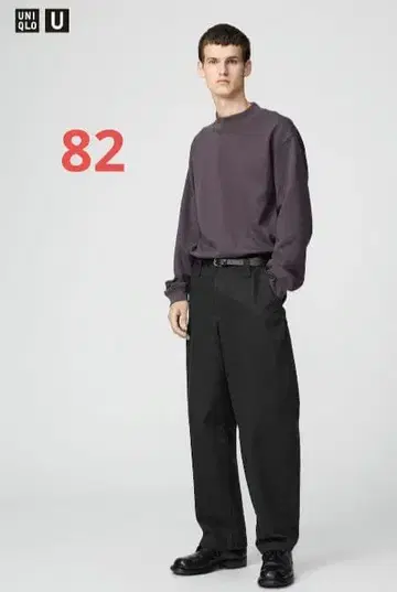 유니클로 U 와이드 핏 치노 W82 블랙