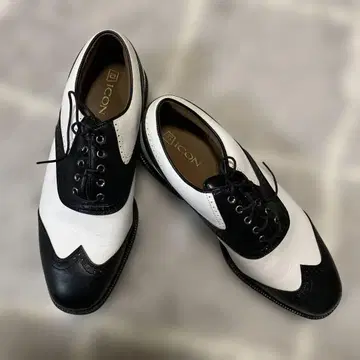 ICON 골프화 화이트 블랙 스파이크 밑창