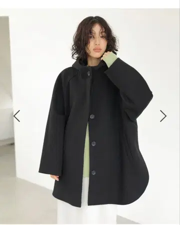 LEPSIM 울리테크 후드 판초 코트