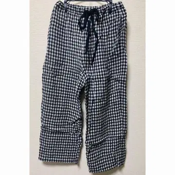 ICHI Antiquities 코튼 울 깅엄 체크 팬츠