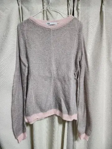 ZARA 그레이/핑크 긴팔 니트