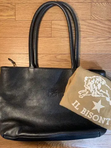 일비종떼 il bisonte 토트백 a4 블랙 천연 가죽 주름 가공 2