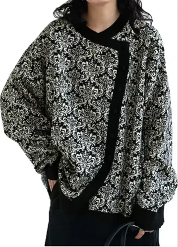 [ antiqua ] [ 다마스크 무늬 니트 가디건 ]