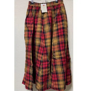 이치앤티크 린넨 롱 스커트 체크