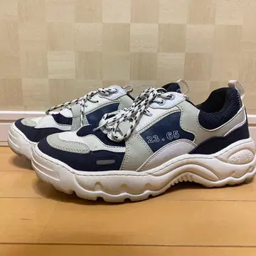 23.65 남성용 스니커즈 한국 스트릿 네이비 화이트