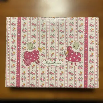 레트로 Maron Cream 꽃무늬 토끼 수납 상자