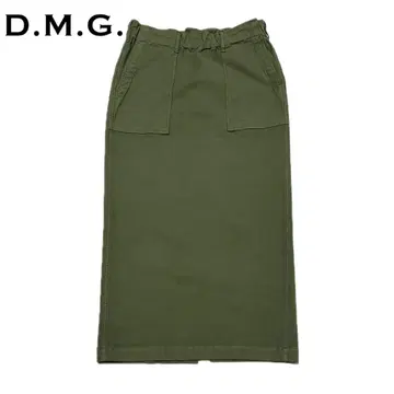 D.M.G. 도밍고 베이커 롱 스커트 카키 스트레치